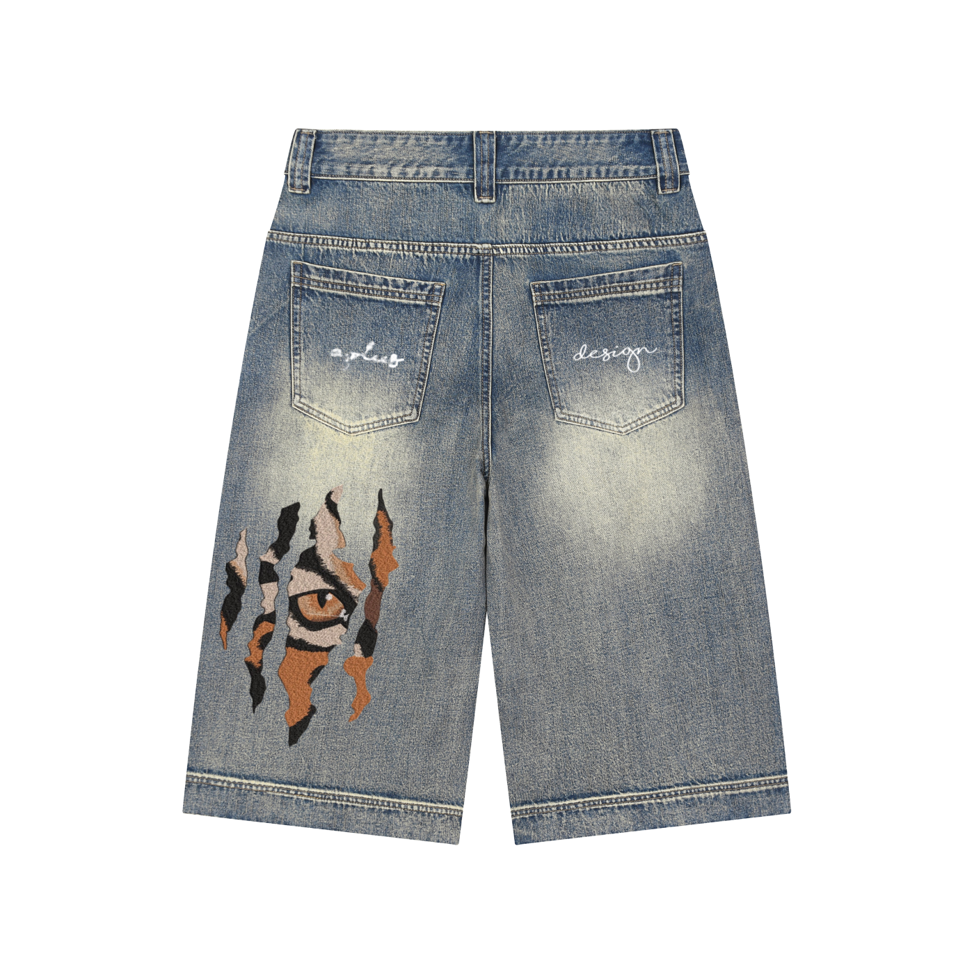 AP Tiger Prey Denim Shorts