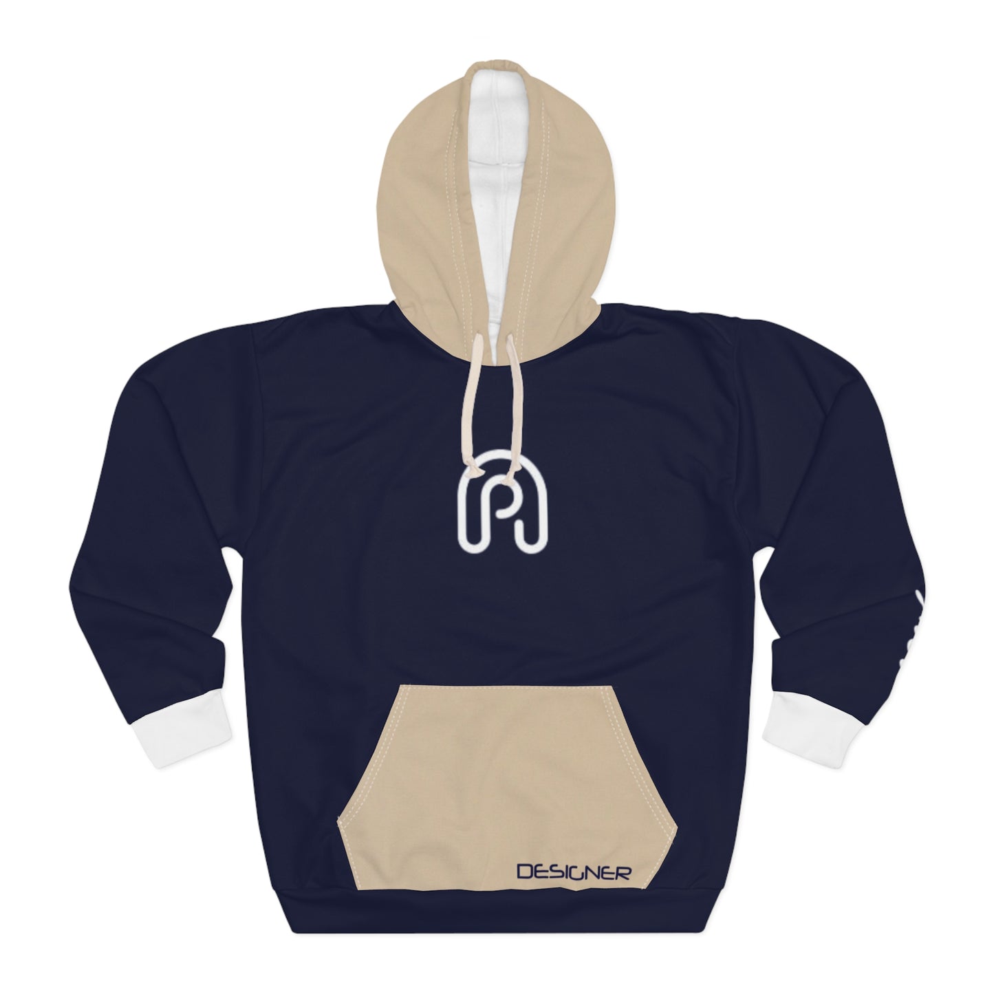 AP Designer Hoodie Navy & Beige Pullover