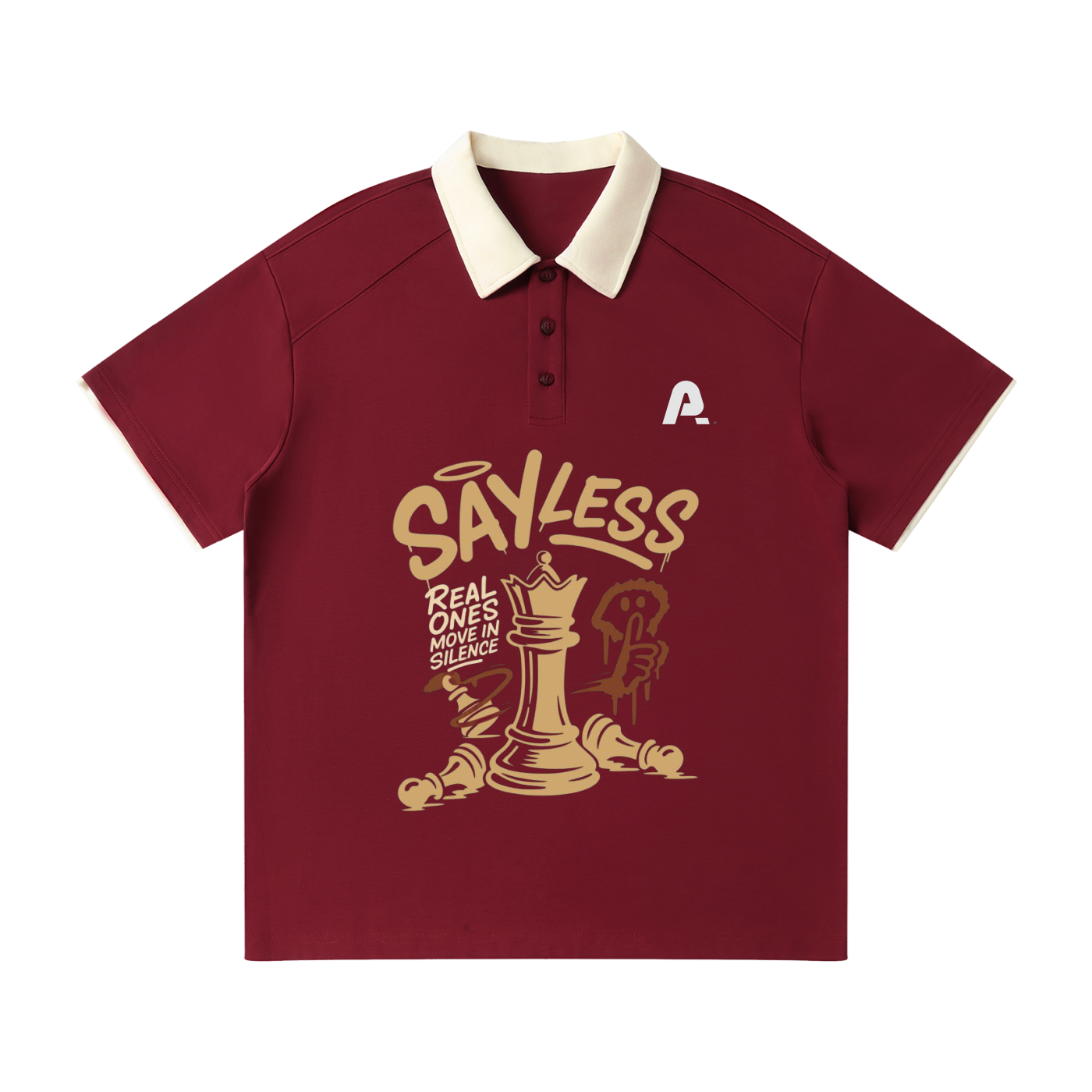 Contrast Collar Raglan Polo Shirt