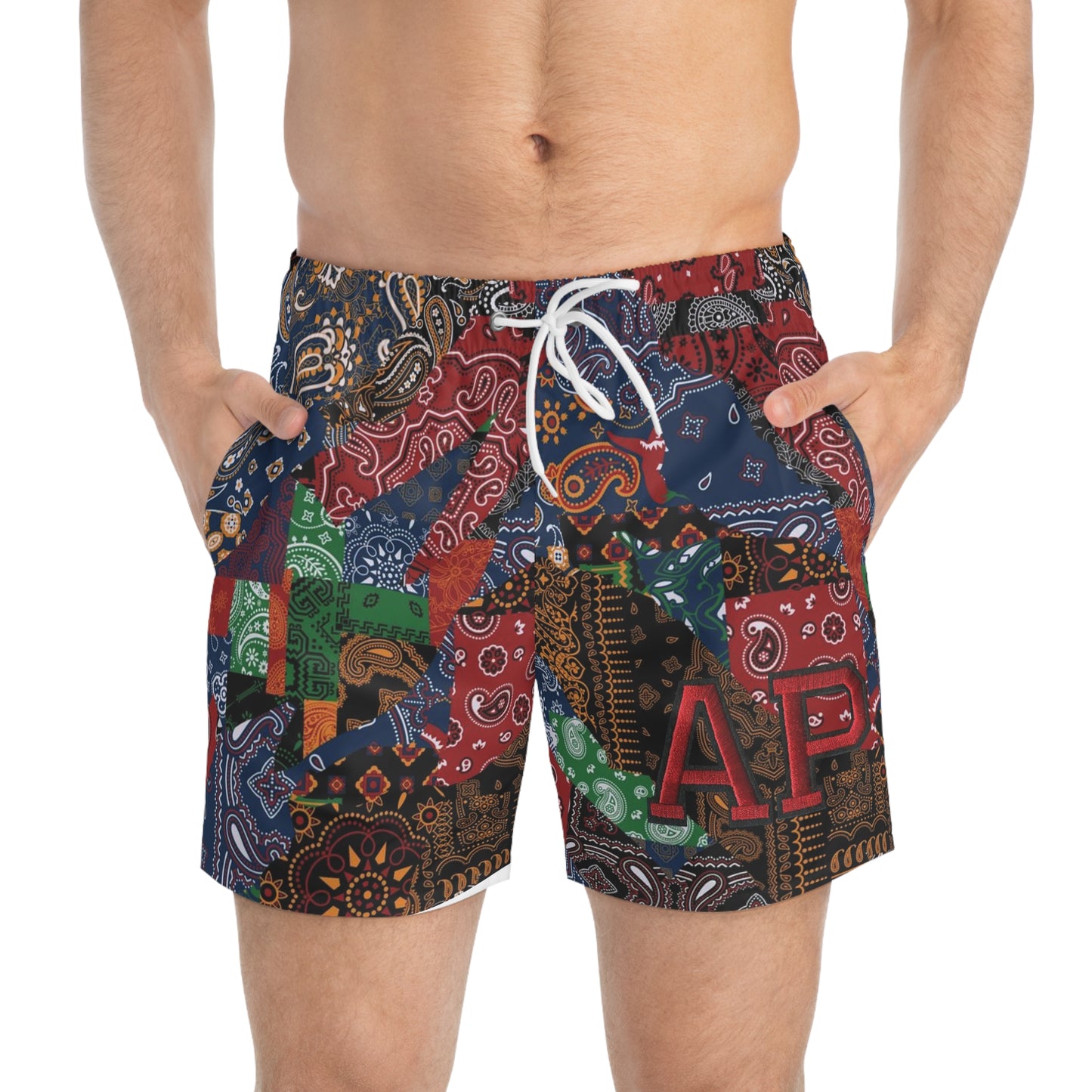 AP Patchwork Bandana  Beach Shorts