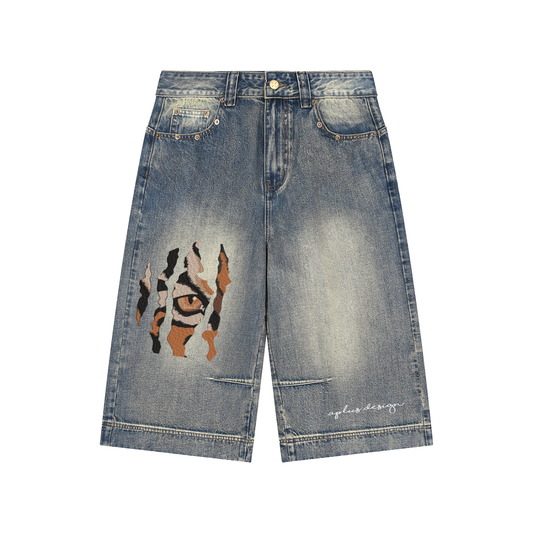 AP Tiger Prey Denim Shorts